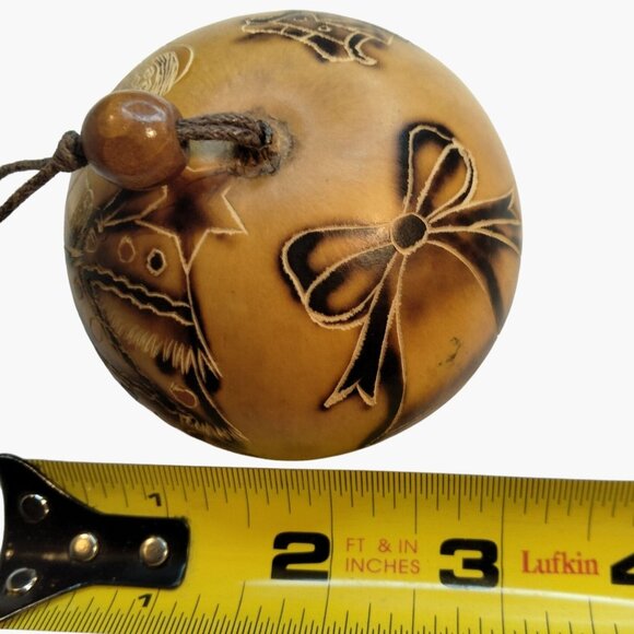 Bonaire Gourd Christmas Ornament  Pyrography Coastal Tropical Craft Folk Art - Picture 9 of 9